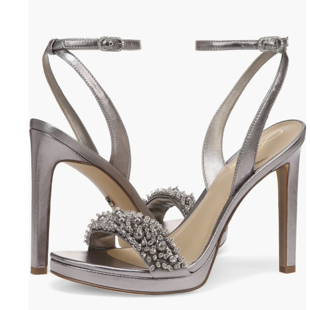 Sam Edelman Jade Rhinestone Ankle Strap Heels Sandals Size 10 - Picture 2 of 10